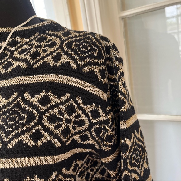 Vintage black gold metallic abstract sweater - Picture 5 of 10